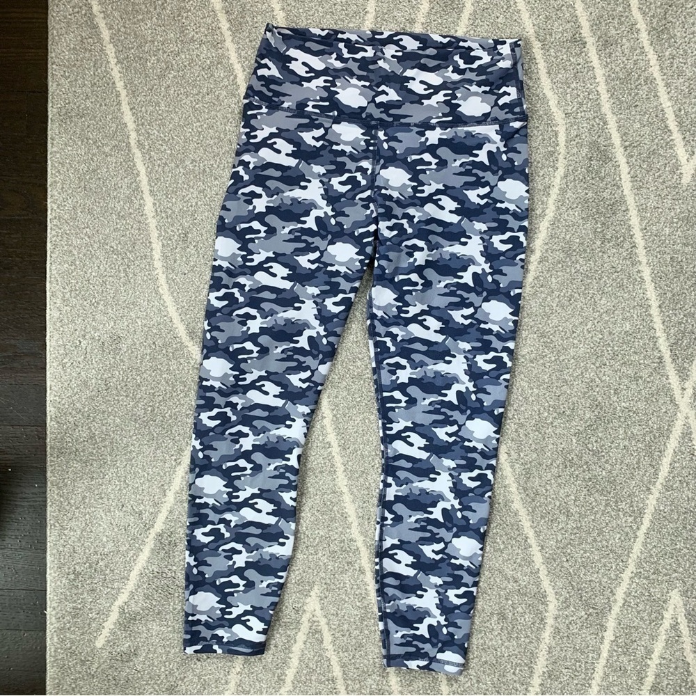 Fabletics Power Hold Gray Camo Full Length Leggings